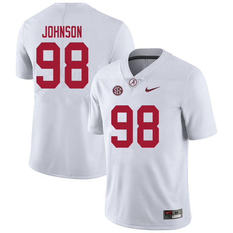 Alabama Crimson Tide Men's Sam Johnson #98 White NCAA Nike Authentic Stitched 2020 College Football Jersey LQ16O65ZZ